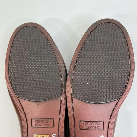 Giorgio Brutini Brown Leather Tassel Slip On Loafers Mens Size 10 D - Picture 11 of 13